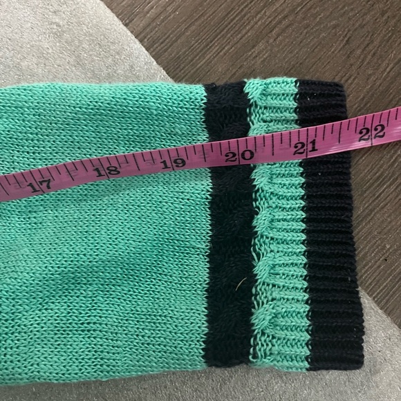 [L]Talbots Mint and Black V-Neck 100 Linen Sweater - Picture 5 of 6